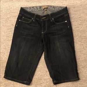Paige dark denim Bermuda shorts